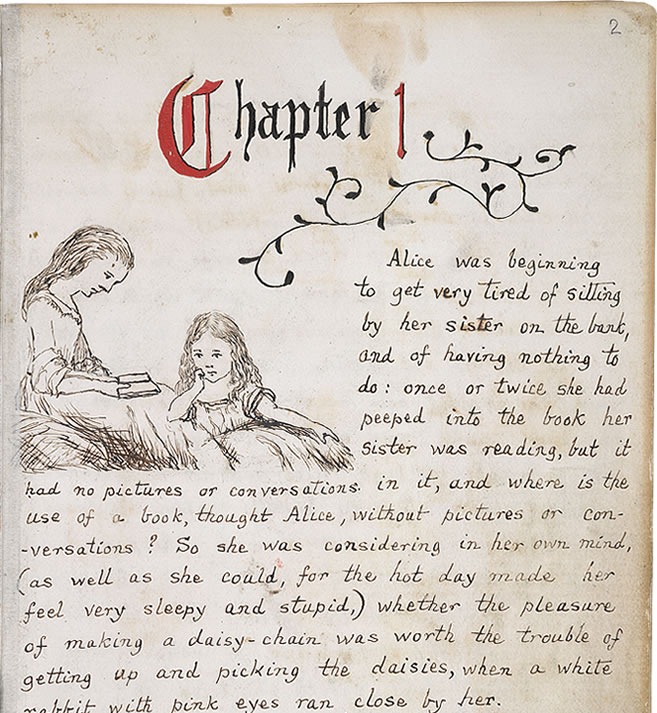 Alice in Wonderland's Original Manuscript Amusing